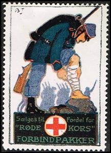 Stamp, Roede Kors Saelges Til Fordel For Roede Kors Forbindpakker, Cinderellas,  , Army, Red Cross and Red Crescent