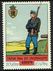 Stamp, Taenk Paa De Indkaldte Soldat 10 Oere, Cinderellas,  , Army, Charity