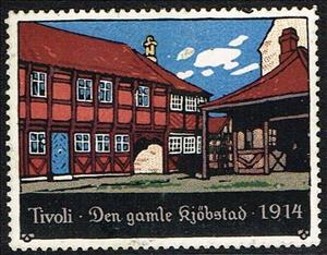 Stamp, Tivoli Den Gamle Koebstad 1914, Cinderellas,  , Houses