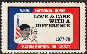 Stamp, VFW National Home Love and Care with a difference 1977-78, Cinderellas,  , Charity, Children