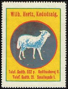 Stamp, Wilh Herz Koedudsalg Godthaabsvej 11, Cinderellas,  , Animals (Fauna), Sheep