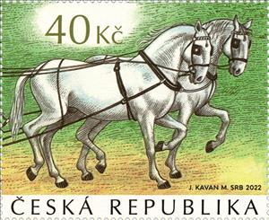 Stamp, Carriage Horse Training, Kladruby nad Labem, Czech Republic,  , Carriages, Equestrianism and horse riding, Horses