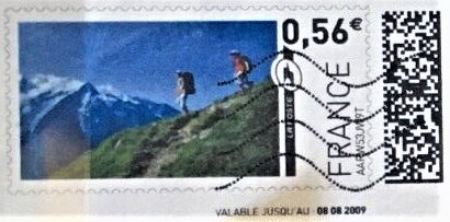 Stamp, Hiking in the mountains, France,  , Heroes, Mountains