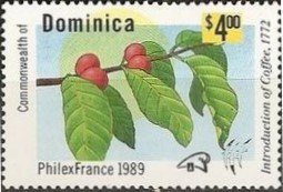 Stamp, Introduction of Coffee, Dominica,  