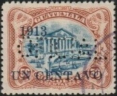 Colón Theater, Guatemala City - 1c on 50c (black)