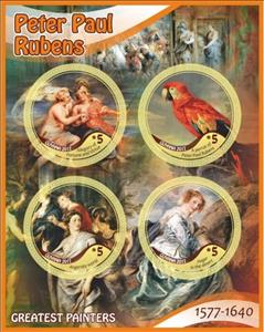 Mini Sheet, Art Greatest painters Peter Paul Rubens, Guyana,  