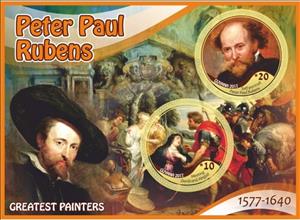 Mini Sheet, Art Greatest painters Peter Paul Rubens, Guyana,  