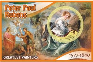 Souvenir Sheet, Art Greatest painters Peter Paul Rubens, Guyana,  
