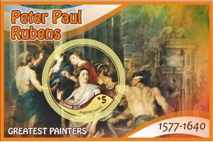 Souvenir Sheet, Art Greatest painters Peter Paul Rubens, Guyana,  