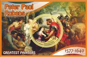 Souvenir Sheet, Art Greatest painters Peter Paul Rubens, Guyana,  