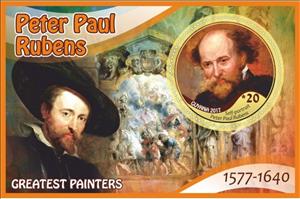 Souvenir Sheet, Art Greatest painters Peter Paul Rubens, Guyana,  