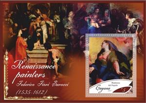 Souvenir Sheet, Art Renaissance painters Federico Fiori Barocci, Guyana,  