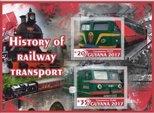 Mini Sheet, Transport History of railway transport, Guyana,  