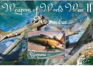 Souvenir Sheet, Weapons of World War II Air Combat, Guyana,  