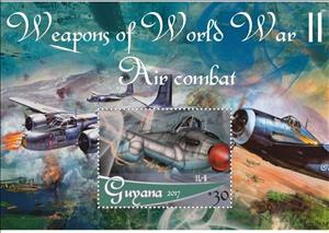 Souvenir Sheet, Weapons of World War II Air Combat, Guyana,  