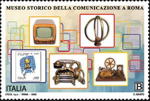 Stamp, Historical Museum of Communication, Italy,  , Museums, Telephones, Television