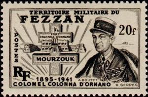 Stamp, Colonel Colonna d'Ornano, French Colonies,  