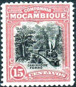 Stamp, Steam Train (Beira railway), Amatongas Forest, Mozambique Company,  , Forests, Locomotives, Railways, Rainforest