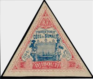 Stamp, Boat, French Colonies,  , Triangle Stamps