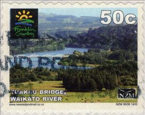 Stamp, Tuakau Bridge, Waikato River, Personalized and Private Mail Stamps,  , Bridges, Landscapes, Rivers
