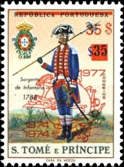 Infantry Sergeant, 1788, Overprint Type a in red