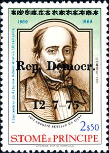 Stamp, L.A. Rebello da Silva - Imprint, São Tomé and Príncipe,  