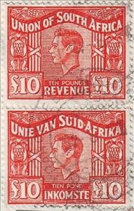 Se-tenant, King George VI (1895-1952) - se-tenant pair, South Africa,  , Famous People, Heads of State, Kings, Men, Royalty