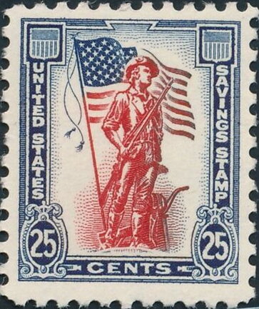 Minuteman and 50-star flag