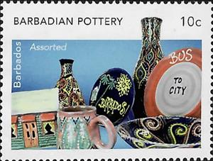 Stamp, Assorted Pottery Pieces, Barbados,  , Glass and Earthenware