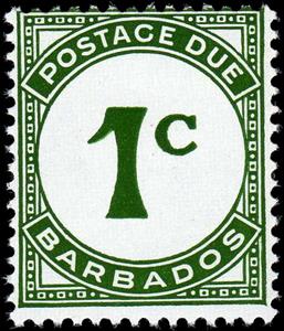 Stamp, Large Numeral, Barbados,  , Numbers