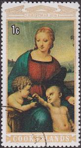 Stamp, Virgin and Child,St John, Cook Islands,  