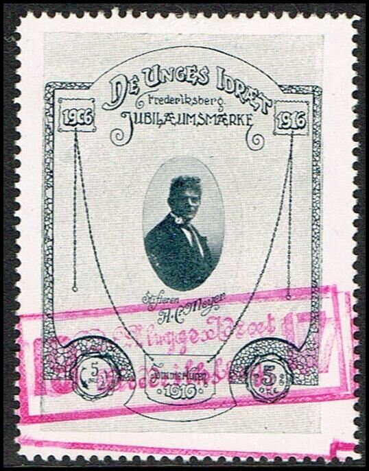 1916 De Unges Idraet Frederiksberg 5 Oere Jubilaeumsmaerke