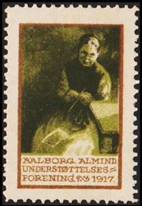 Stamp, Aalborg Alm Understoettelsesforening, Cinderellas,  , Charity, Old Age