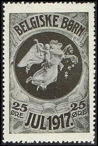 Stamp, Belgiske Boern Jul 1917 25 Oere Overprinted Reverse U S A, Cinderellas,  , Angels, Charity
