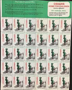 Mini Sheet, Cedars Home for Children 1977, Cinderellas,  , Charity, Children, Christmas