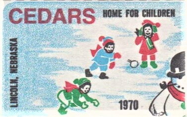 Cedars Home for Children and snowman 1970