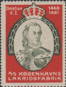 Stamp, Copenhagen Liquorice Factory, Danish Kings, Cinderellas,  , Kings