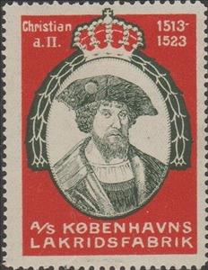 Stamp, Copenhagen Liquorice Factory, Danish Kings, Cinderellas,  , Kings