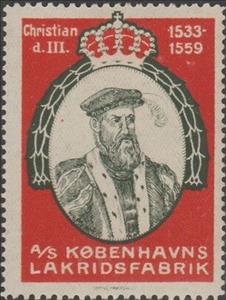 Stamp, Copenhagen Liquorice Factory, Danish Kings, Cinderellas,  , Kings