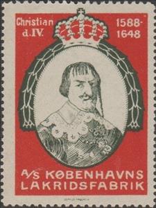 Stamp, Copenhagen Liquorice Factory, Danish Kings, Cinderellas,  , Kings