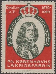 Stamp, Copenhagen Liquorice Factory, Danish Kings, Cinderellas,  , Kings