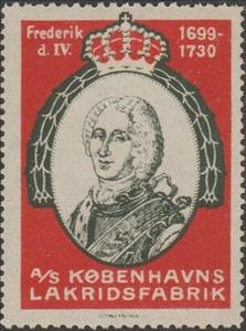 Stamp, Copenhagen Liquorice Factory, Danish Kings, Cinderellas,  , Kings