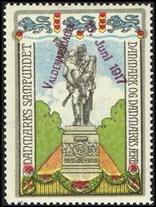 Stamp, Danmarks Samfundet Danmark Og Danmarks Aere Valdemarsdagen 1, Cinderellas,  , Statues