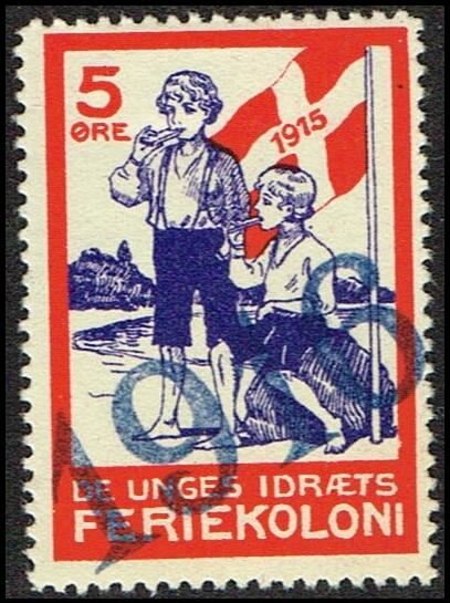 De Unges Idraets Feriekoloni 5 Oere Overprinted 1916