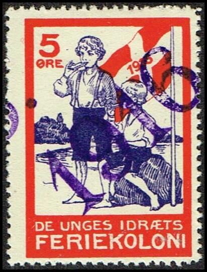 De Unges Idraets Feriekoloni 5 Oere Overprinted 1916