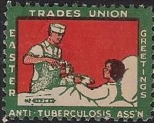 Stamp, Easter Greetings Trade Union Anti-Tuberculosis Assn, Cinderellas,  , Charity, Easter, Tuberculosis / TBC