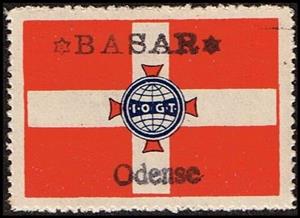 Stamp, I O G T On Danish Flag International Order Of Good Templars, Cinderellas,  , Flags, Organizations