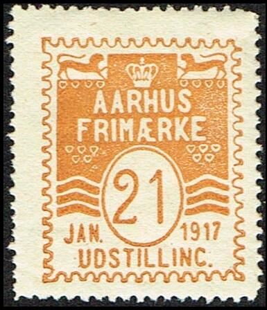 Jan 21 1917 Aarhus Frimaerke Udstilling Boelgelinie Udgave