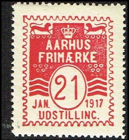 Jan 21 1917 Aarhus Frimaerke Udstilling Boelgelinie Udgave (