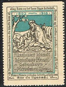 Stamp, Maendenes Hjem Missionen Blandt Hjemloese Maend Koebenhavn 1, Cinderellas,  , Charity, Men